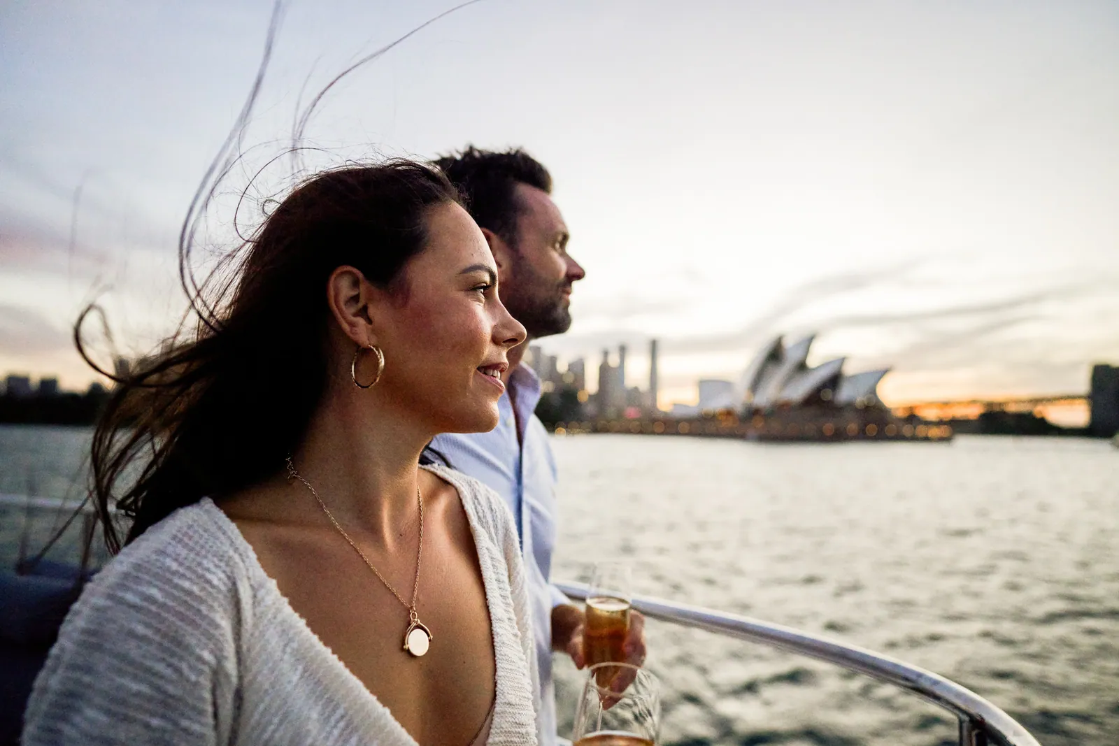 M/Y Belle, Sunset on the harbour